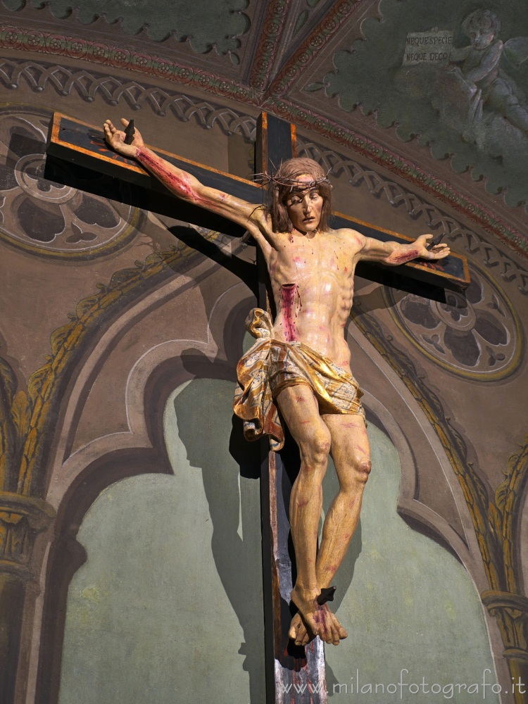 Biella (Italy) - Crucifix with real hair in the Cathedral of Biella